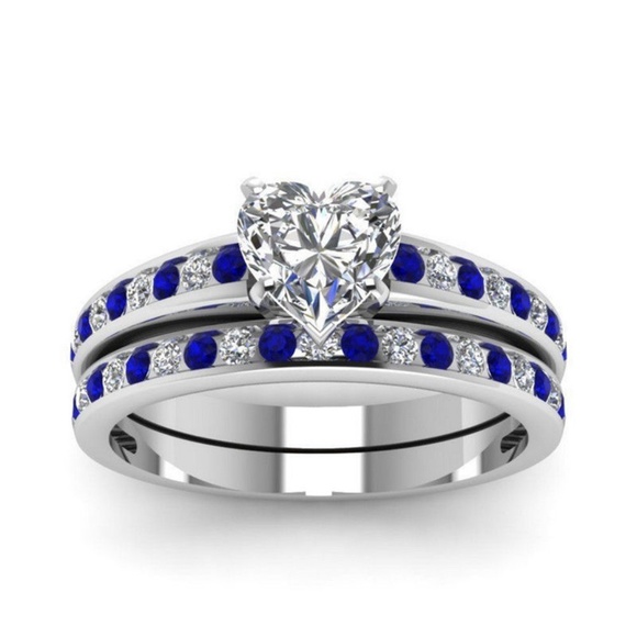 Huitan Jewelry - 925 Silver Heart Shape White Sapphire RING